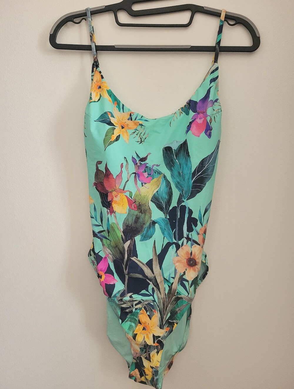 NWT Nanette Lepore Floral Tropical One Piece Swimsuit Mint Green SIZE 10